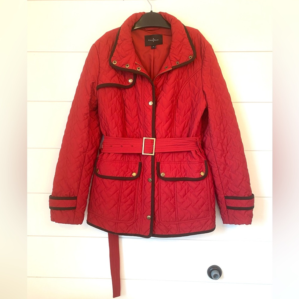 Cole Haan Quilted Red Jacket (size medium)